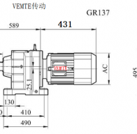 R137-Y132M4-4P-M4-0°減速電機(jī)型號大全及尺寸