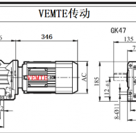 K47-Y100S4-4P-M4-0°減速電機型號大全及尺寸圖