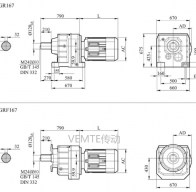 RC167 RC167P RCF167減速機(jī)電機(jī)型號大全及尺寸圖